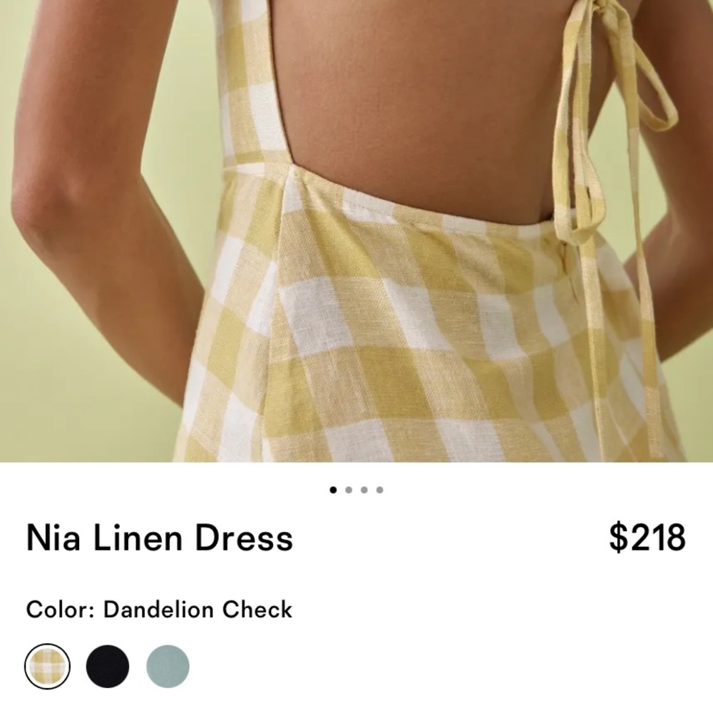 Reformation NWT nia dandelion check size 6